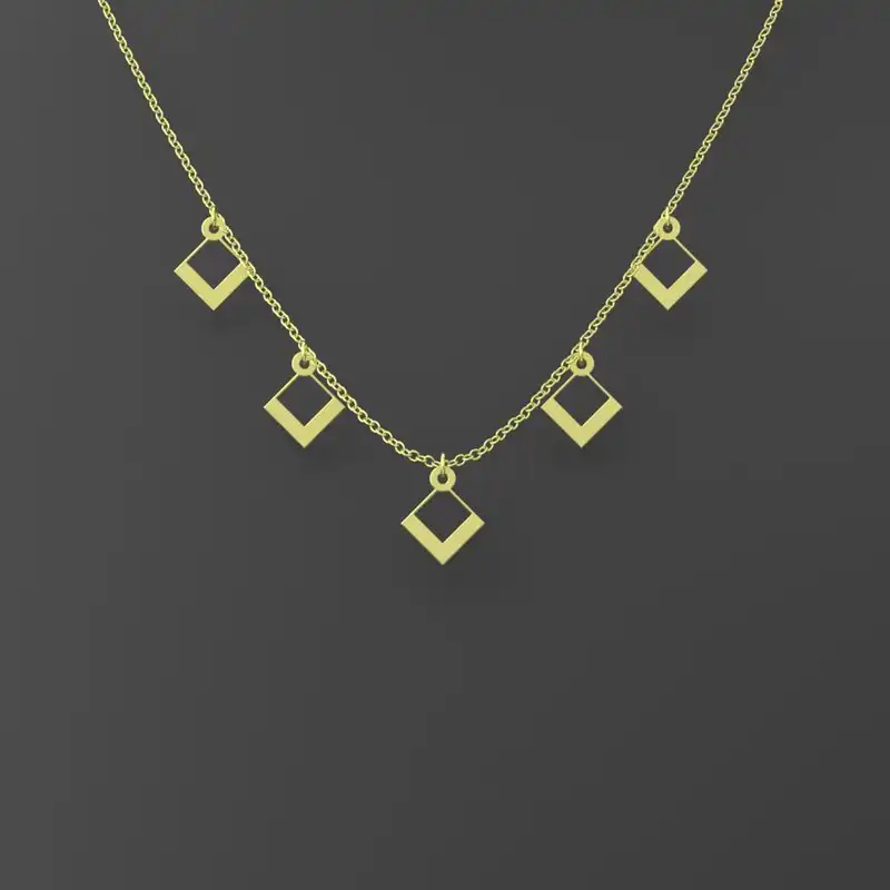 گردنبند طلا 18 عیار زنانه مدوپد مدل لوزی کد RNA10065