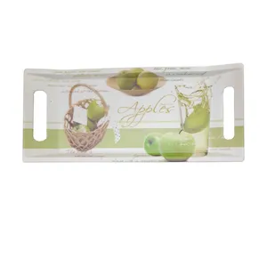 سینی مدل مستطیل طرح سیب کد 100622k