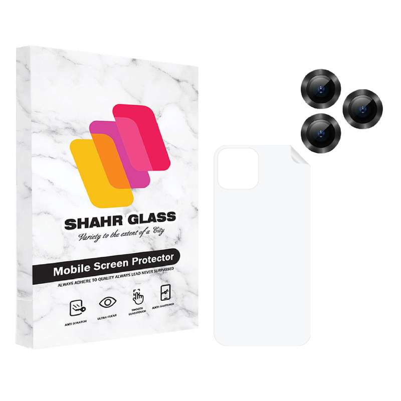 محافظ لنز دوربین شهر گلس مدل 2RN مناسب برای گوشی موبایل اپل iPhone 11 Pro Max به همراه محافظ پشت گوشی
