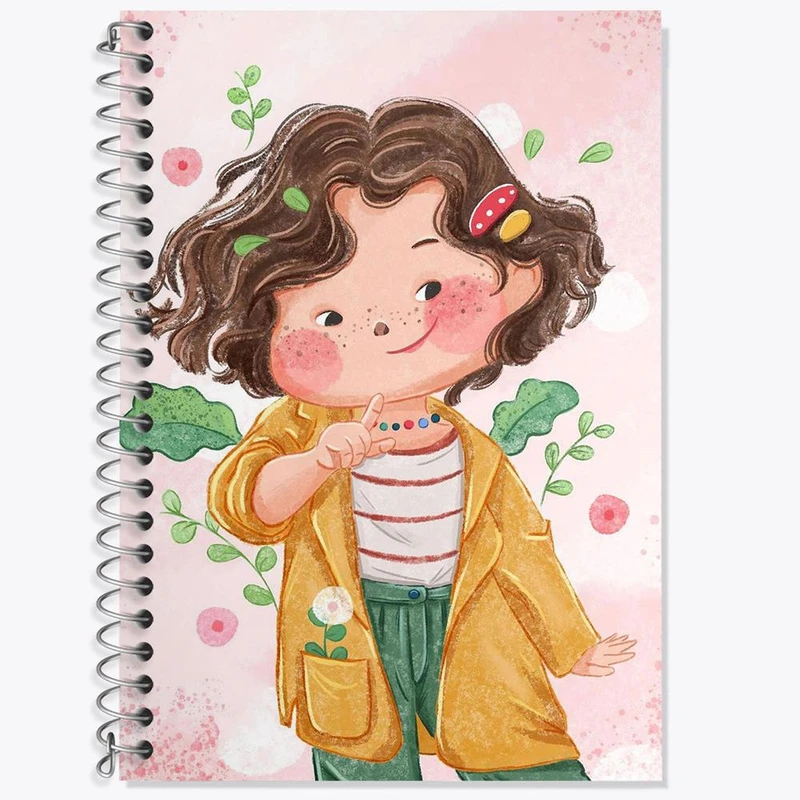 دفتر زبان 50 برگ خندالو مدل دو خط طرح دخترانه فانتزی کد 25740