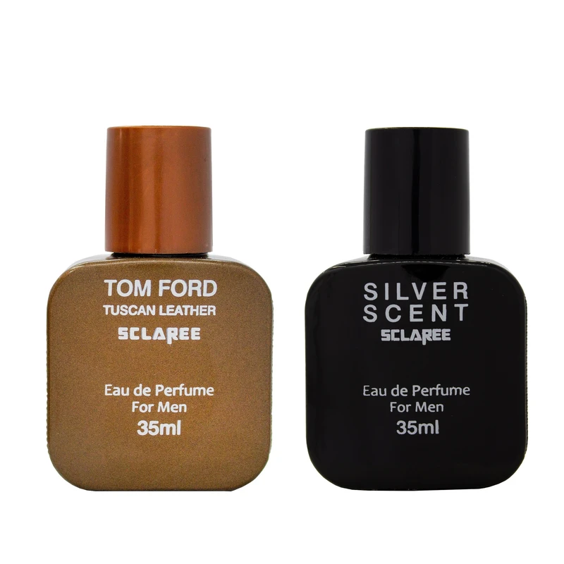 عطر جیبی مردانه اسکلاره مدل Silver Scent حجم 35 میلی لیتر به همراه عطر جیبی مردانه اسکلاره مدل Tom Ford