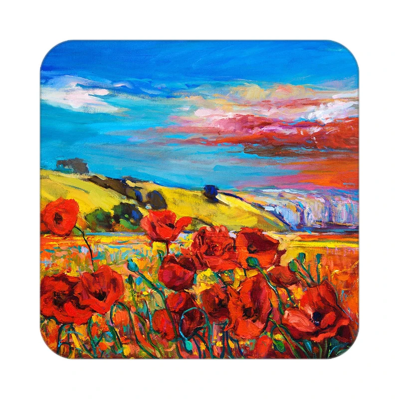 زیر لیوانی کاکتی طرح نقاشی رنگ روغن مدل mg10583