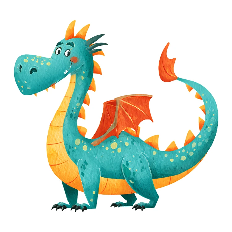 استیکر پارچه و لباس پاد آفرین مدل کارتونی اژدها کد S5915