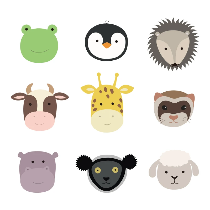 برچسب لپ تاپ پویا مارکت طرح حیوانات کد 388 مجموعه 9 عددی