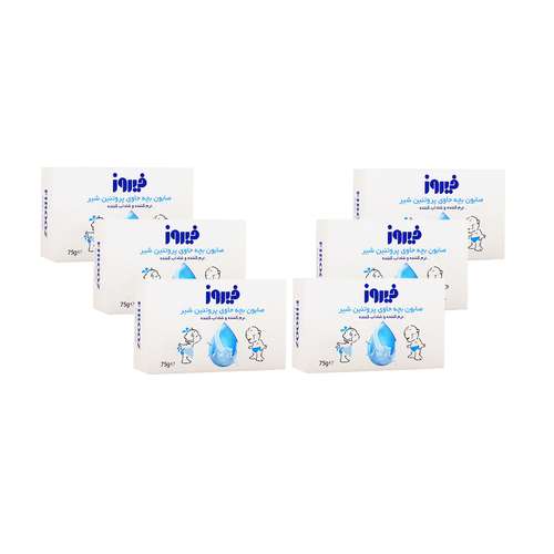 صابون بچه فیروز مدل Milk Protein مقدار 75 گرم مجموعه 6 عددی