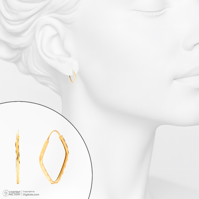 گوشواره حلقه‌ای طلا 18 عیار زنانه مایا ماهک مدل ME1248 - 4