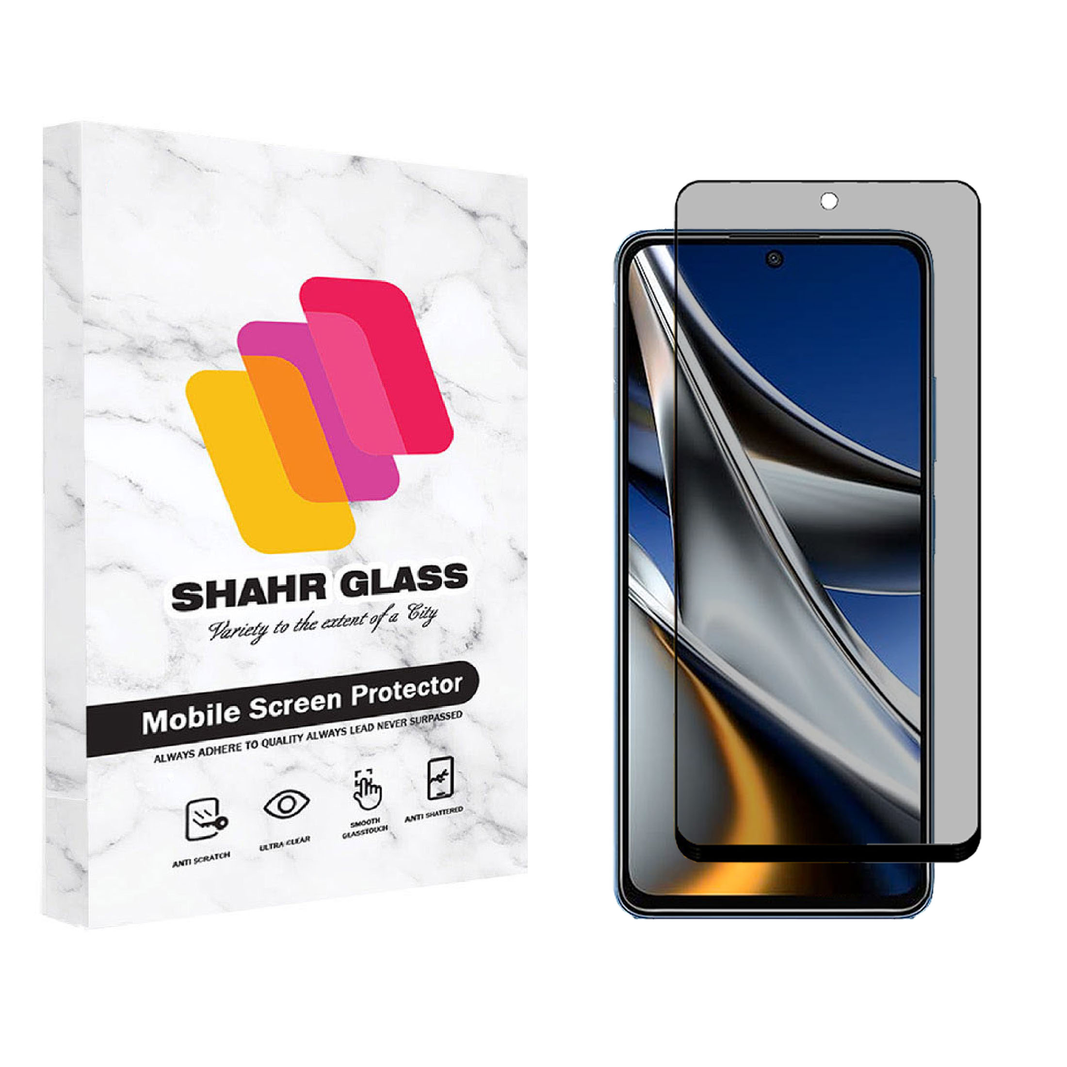 محافظ صفحه نمایش شهر گلس حریم شخصی مدل PRV مناسب برای گوشی موبایل شیائومی Poco X4 Pro 5G