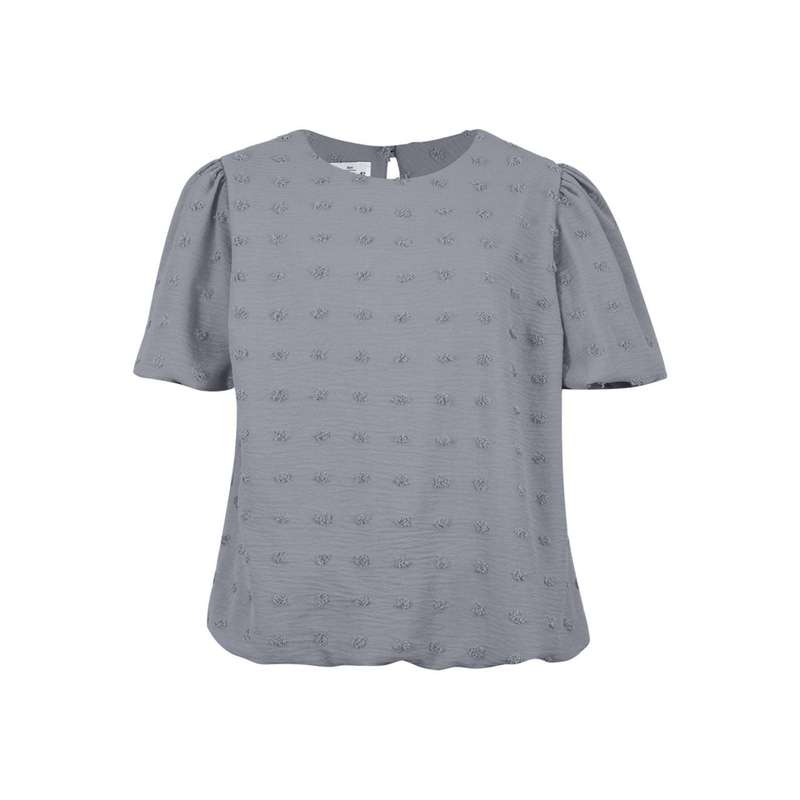 بلوز آستین کوتاه زنانه مدل توپی تمام ژاکارد