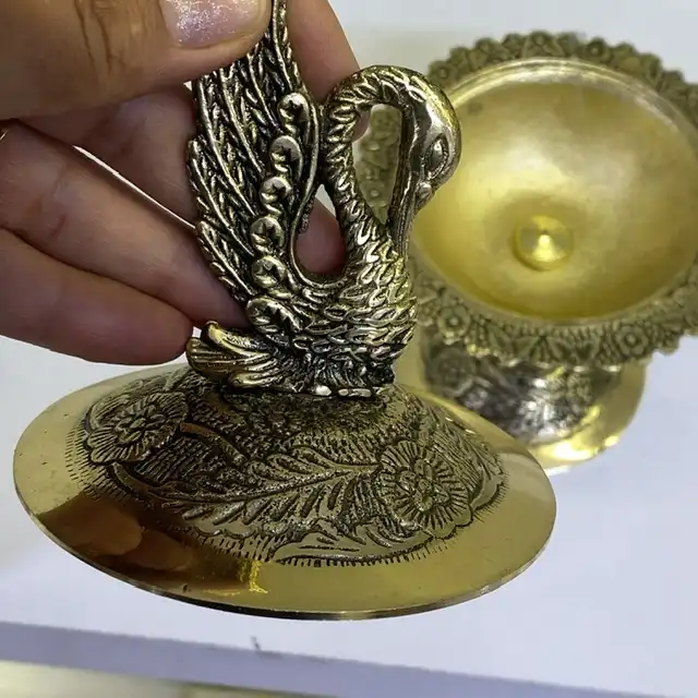 قندان برنزی مدل پایه کریستال کد 102519