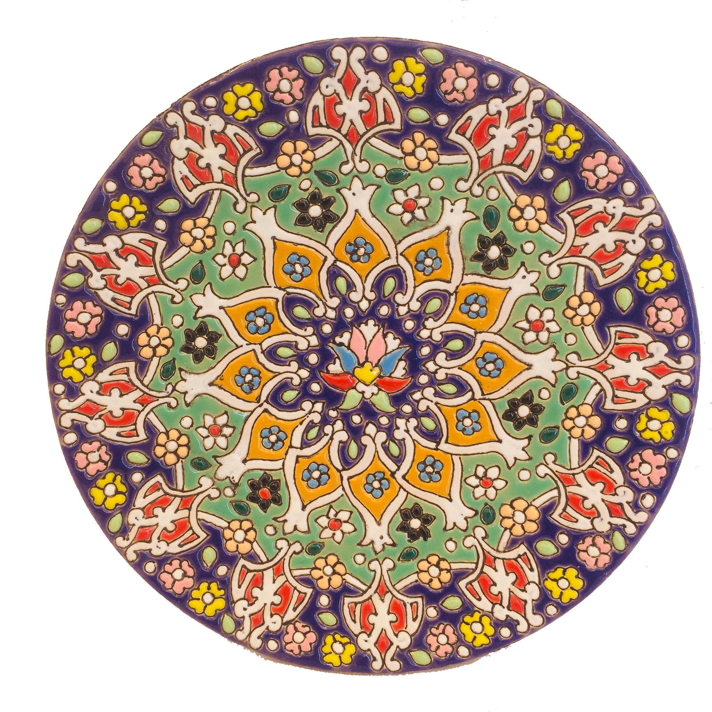 بشقاب میناکاری سفالی زمانیان کد ZMN15003