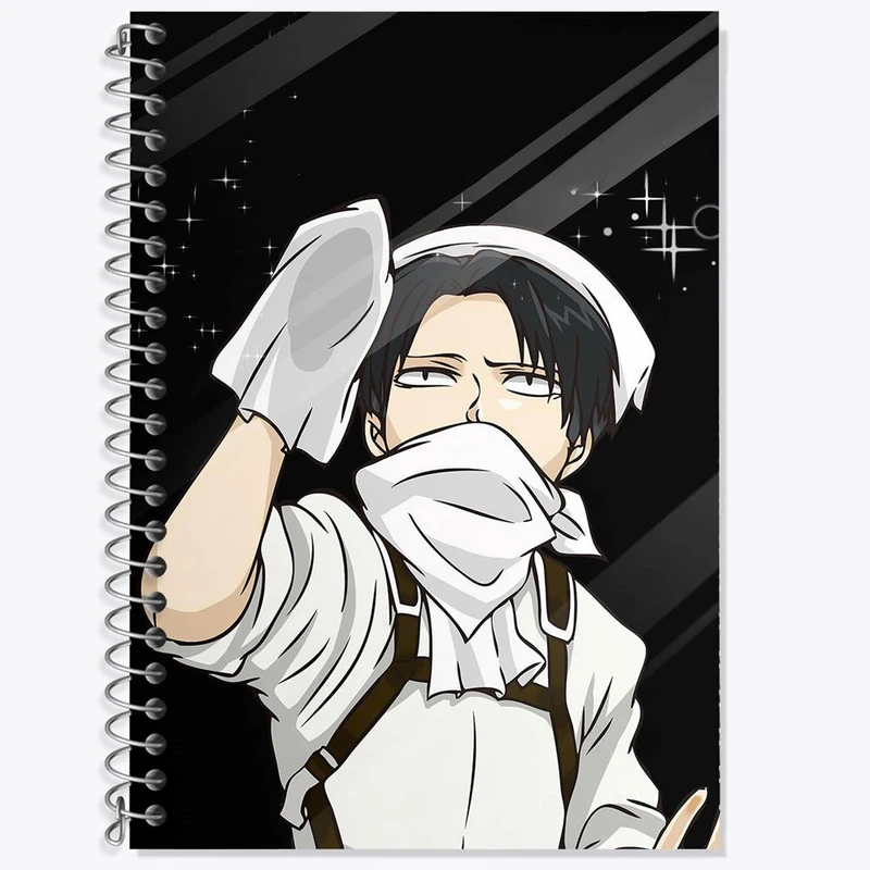 دفتر زبان 50 برگ خندالو مدل سه خط طرح لیوای انیمه اتک آن تایتان Attack on Titan کد 18560