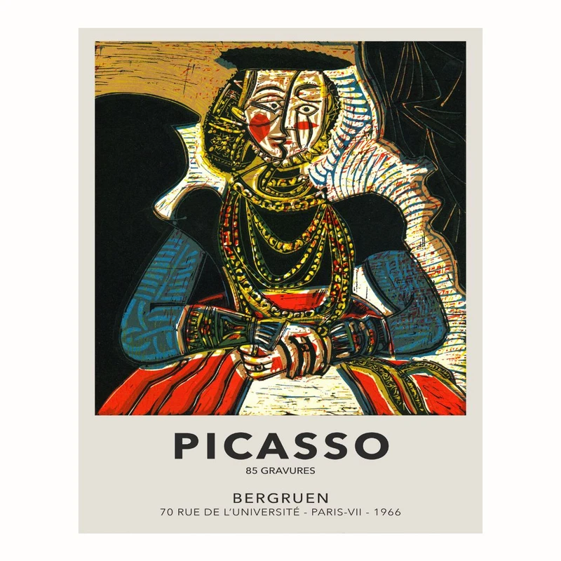 پوستر مدل وینتیج پابلو پیکاسو -پرتره یک زن جوان 