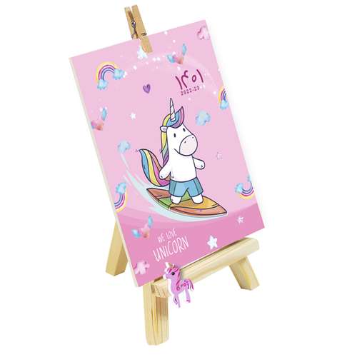 تقویم رومیزی سال 1401 طرح اسب شاخ دار مدل BOMS