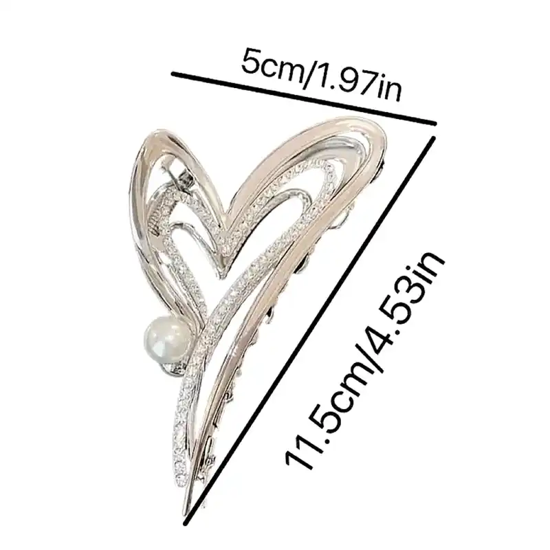 کلیپس مو زنانه مدل قلب نگین دار کد brg 424