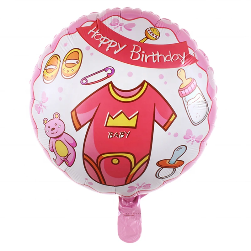 بادکنک فویلی لاکی بالونز مدل happy birthday طرح نوزاد دختر