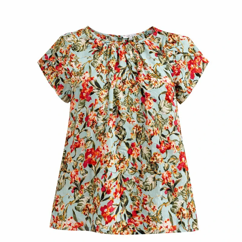 بلوز آستین کوتاه یقه گرد زنانه مدل 4100