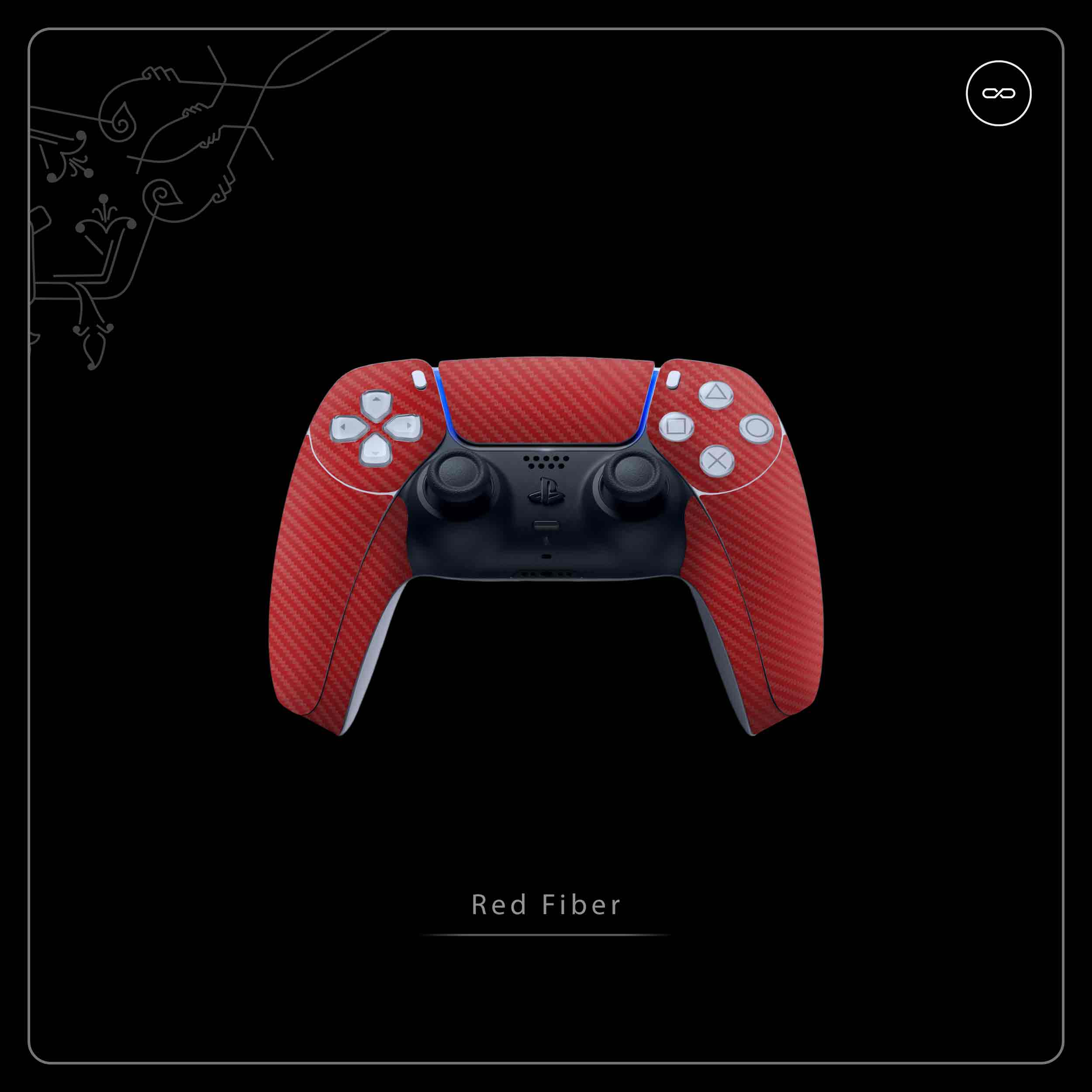 برچسب دسته بازی PS5 مدل Red-Fiber بسته دو عددی