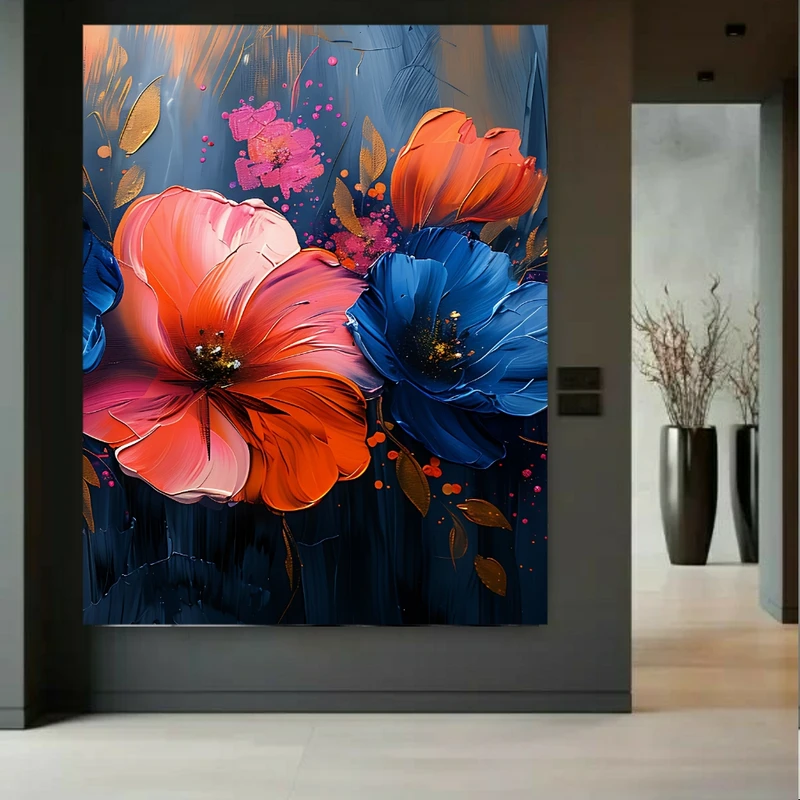 تابلو بوم طرح گل بنفشه مدل نقاشی کد GR1544