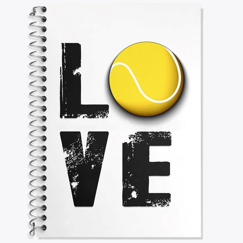 دفتر زبان 50 برگ خندالو مدل سه خط طرح تنیس Tennis کد 26611