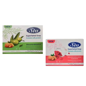 صابون شستشو صورت و بدن سیو مدل گل رز و زیتون و بادام مناسب برای انواع پوست وزن 125 گرم بسته 2 عددی