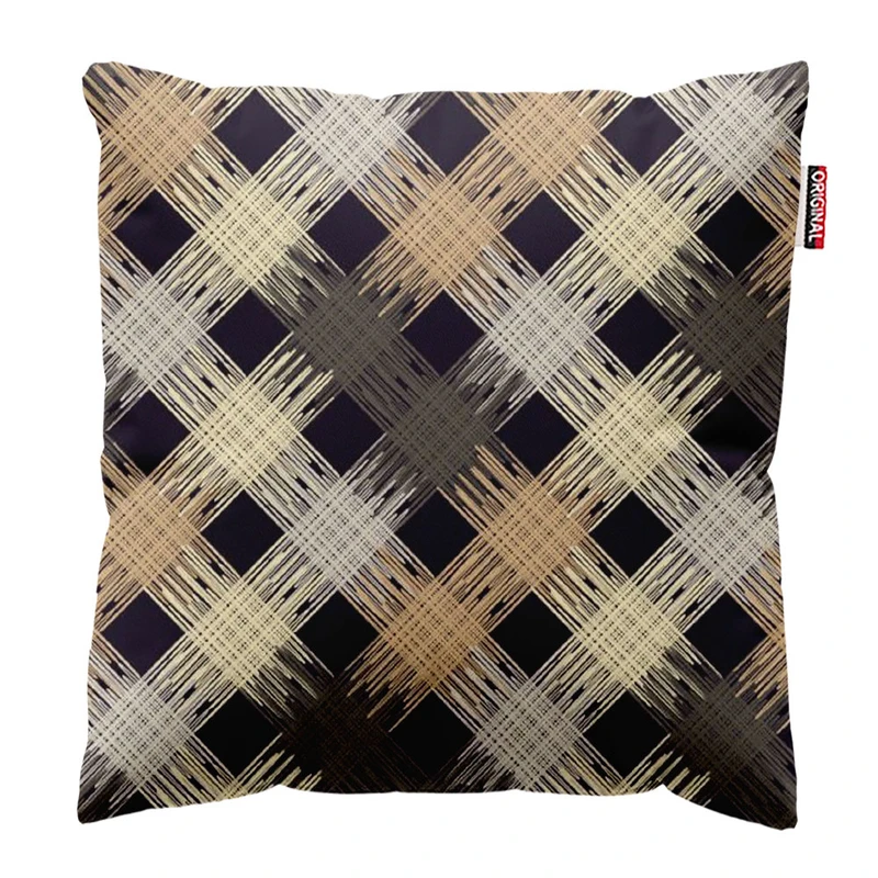 کوسن پاد آفرین طرح چهارخونه سنتی کلاسیک کد 1574 سایز 30*30 سانتی متر