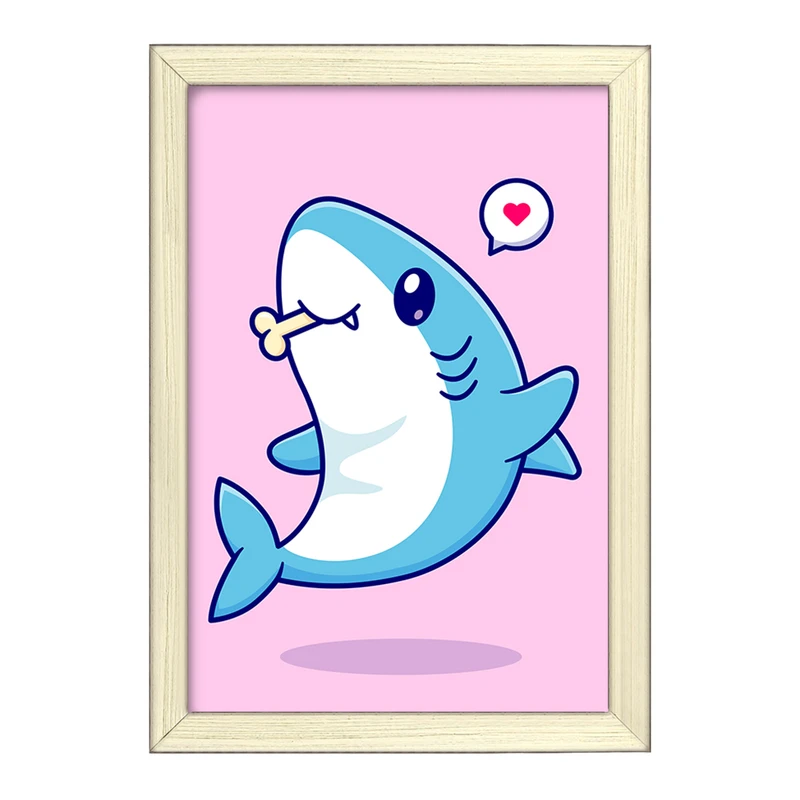 تابلو خندالو طرح حیوانات بامزه کوسه کد 29685