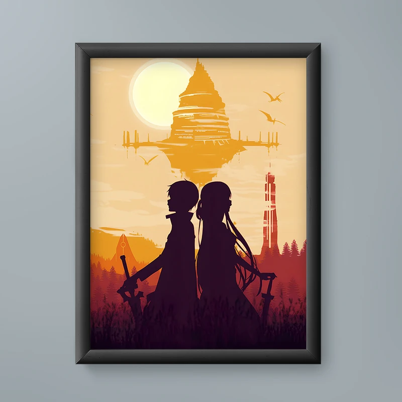 تابلو مدل انیمه کازوتو آسونا سورد آرت Kazuto Asuna Sword Art anime 15