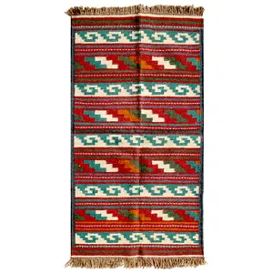 گلیم دستبافت یک و نیم متری مدل قشقایی کد GH99026