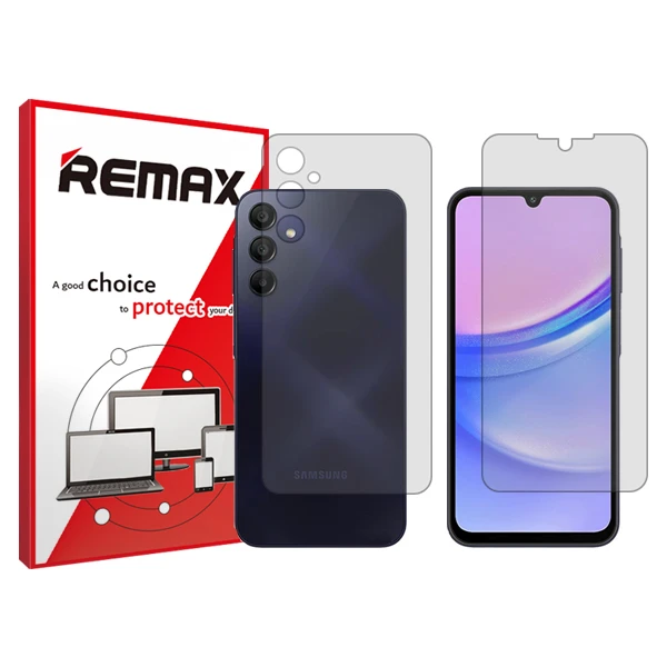 محافظ صفحه نمایش شفاف ریمکس مدل HyGEL مناسب برای گوشی موبایل سامسونگ  Galaxy A15 به همراه محافظ پشت گوشی