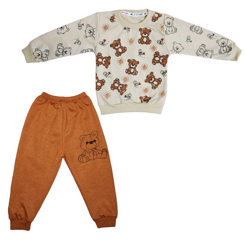 ست سویشرت و شلوار راحتی پسرانه چیندکا مدل خرسی کد 1001