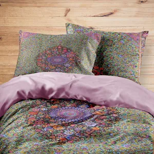 سرویس روتختی مدوپد طرح قالیچه قم ترنجی گل ریز مدل C-Ghom124 یک نفره 4 تکه