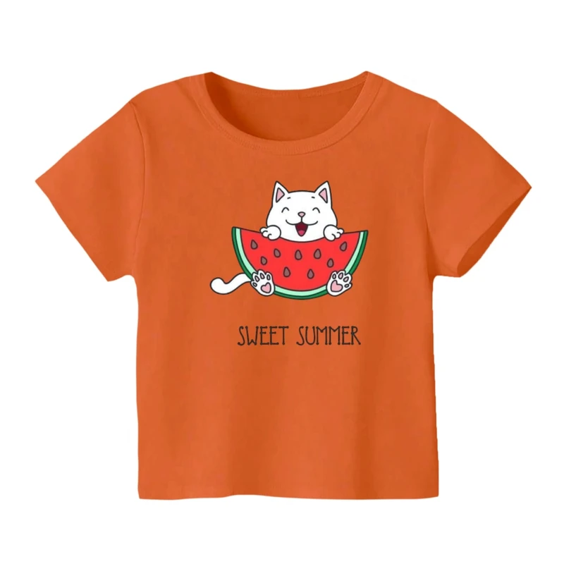 تی شرت آستین کوتاه بچگانه مدل گربه یلدایی کد 3