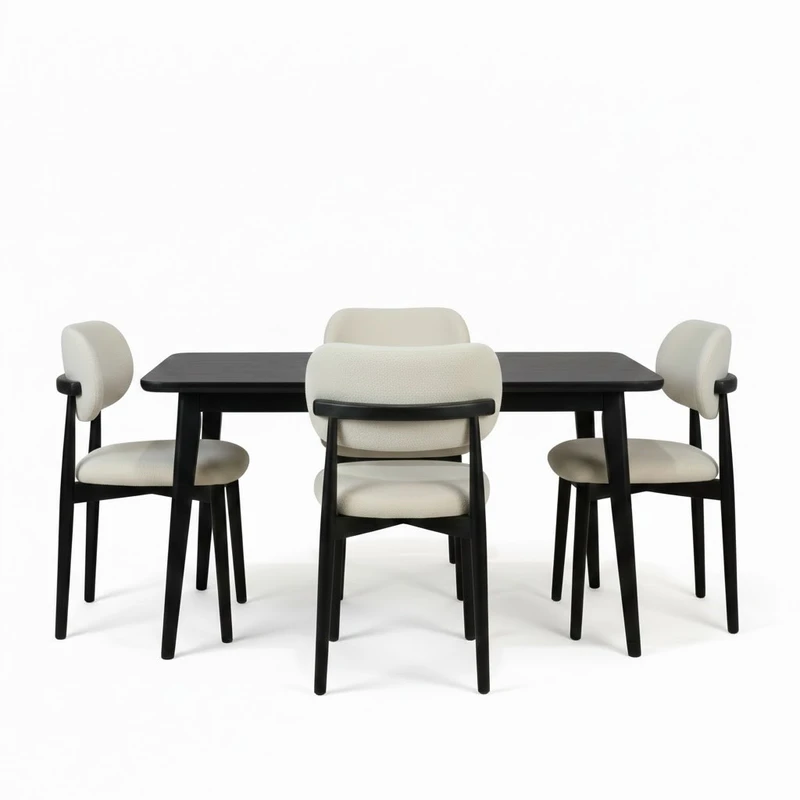 میز و صندلی ناهارخوری چهار نفره صنایع چوب رادهوم مدل دنیز