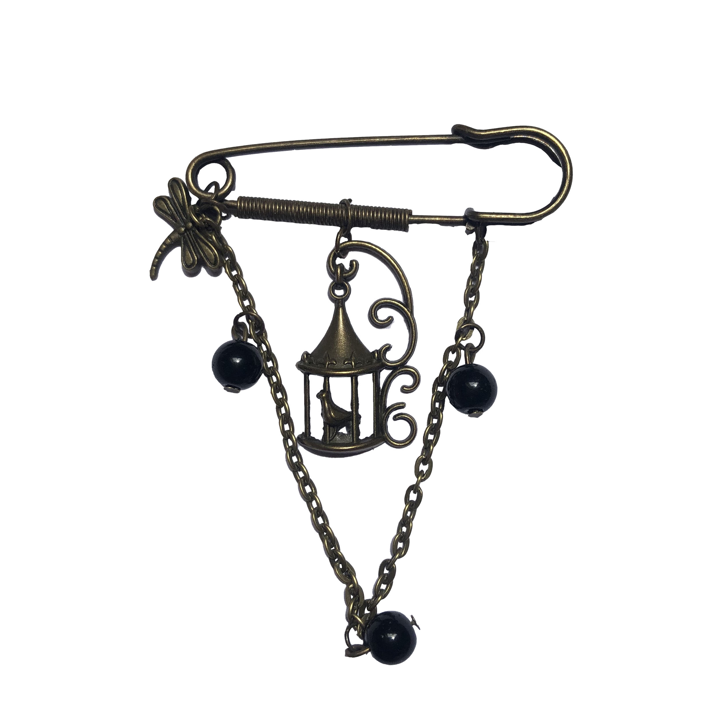 سنجاق سینه زنانه طرح قفس مدل 001