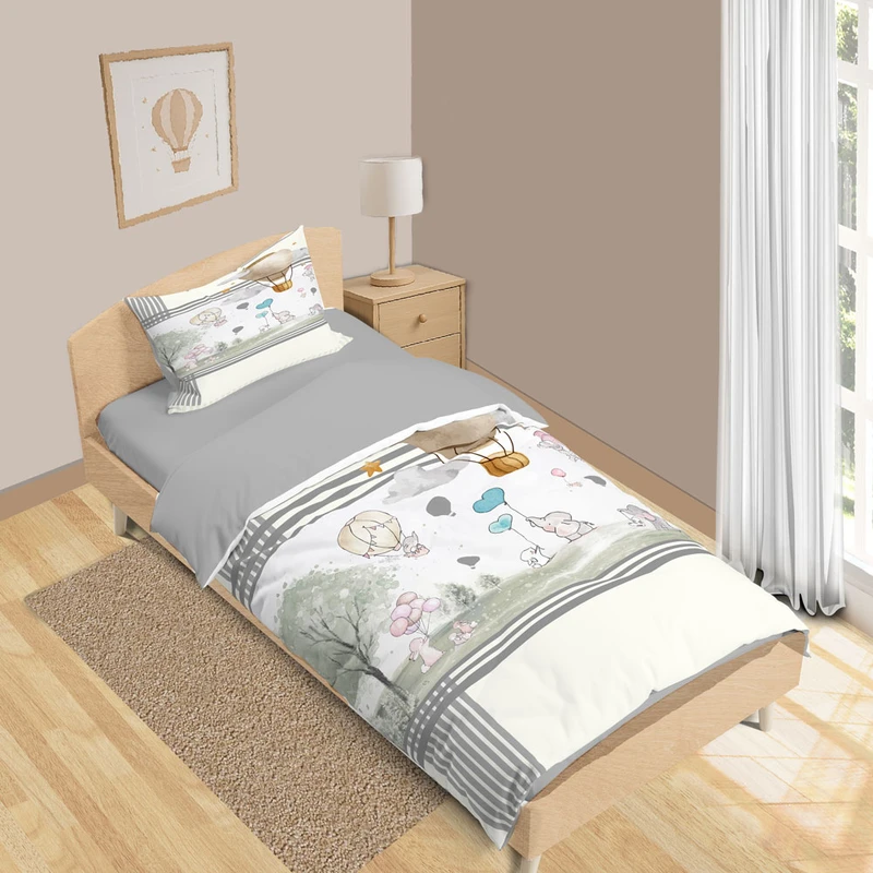 سرویس روتختی 1 نفر 5 تکه نوپه هوم مدل بالن و حیوانات T6404