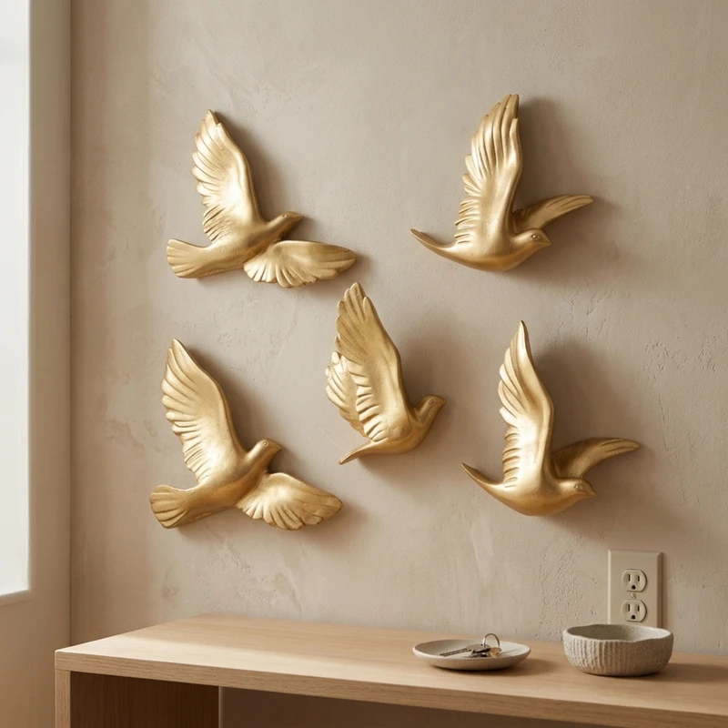 دیوارکوب طرح کبوتر مجموعه 5 عددی 