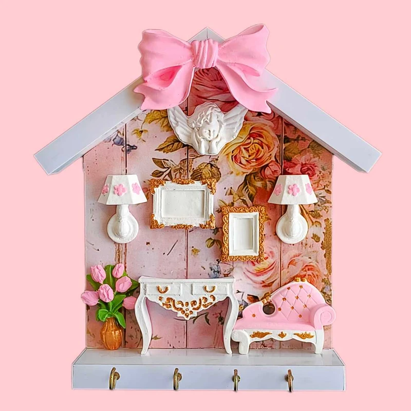 جاکلیدی دیواری چوبی مدل رز