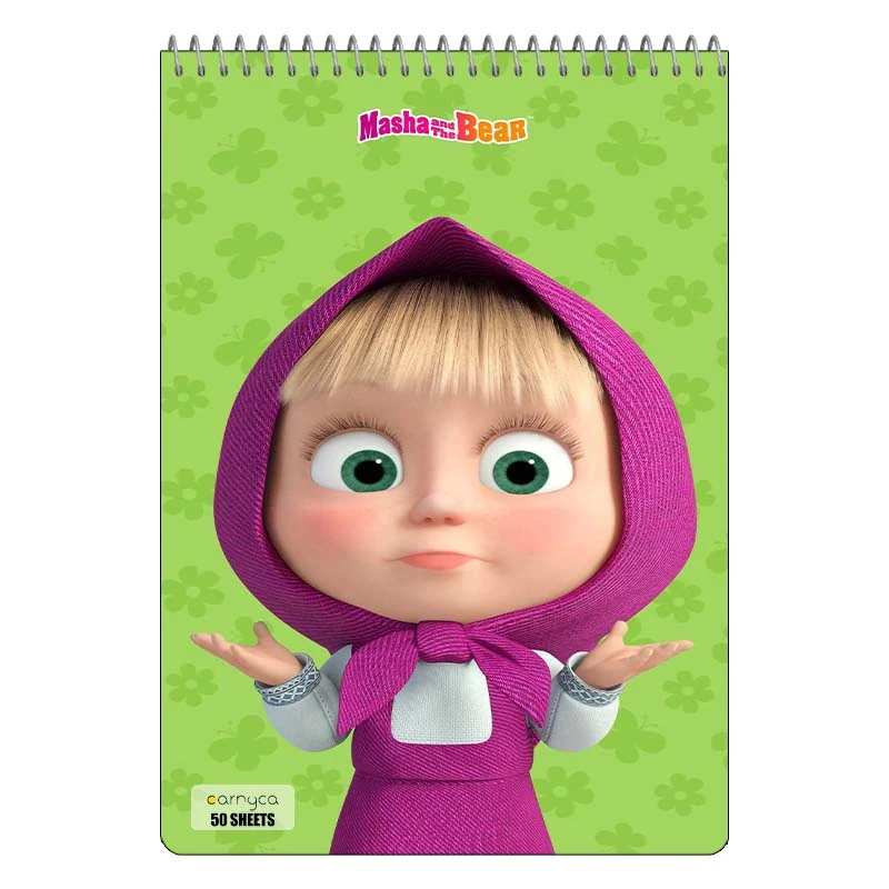 دفتر نقاشی 50 برگ سیمی کارنیکا طرح ماشا و خرس Masha and the Bear کد 20754