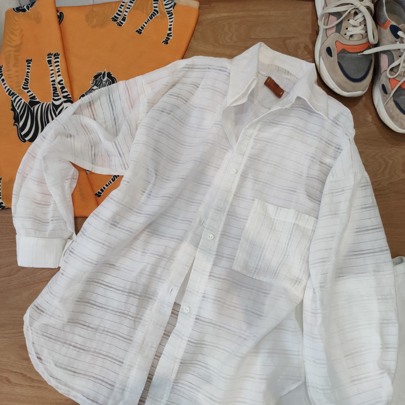 شومیز آستین بلند زنانه مدل رز رنگ سفید