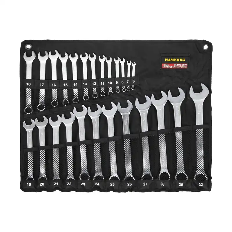 مجموعه 25 عددی آچار یکسر تخت و یکسر رینگی هامبورگ کد 0001