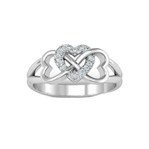 انگشتر نقره زنانه قیراط طرح بی نهایت کد GH4236