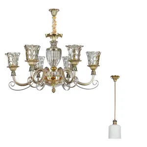 لوستر 6 شعله و چراغ آویز چشمه نور کد C3318/6