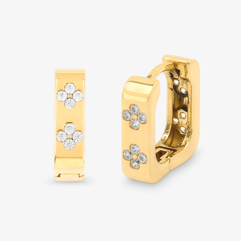 گوشواره کلیپسی طلا 18 عیار زنانه گلدم مدل E253001