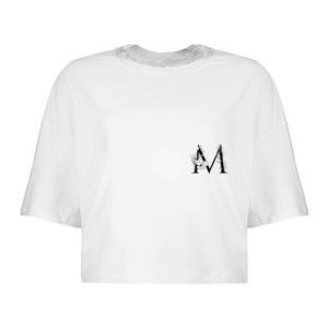 کراپ تی‌شرت آستین کوتاه زنانه مدل M کد Da 607kS رنگ سفید