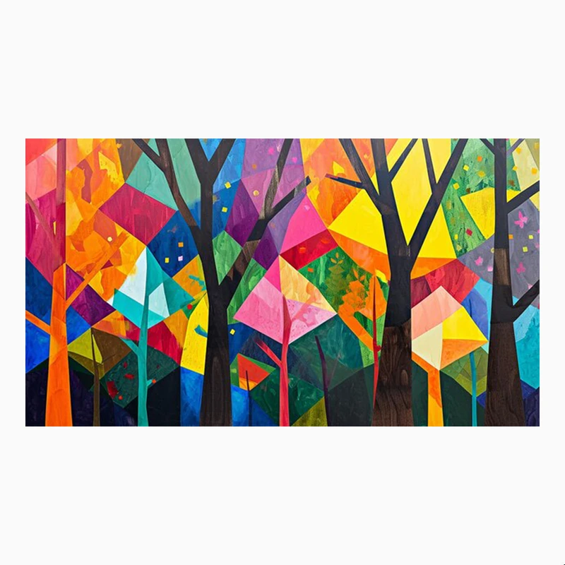 کاغذ دیواری طرح انتزاعی مدل جنگل رنگارنگ کد AR304081