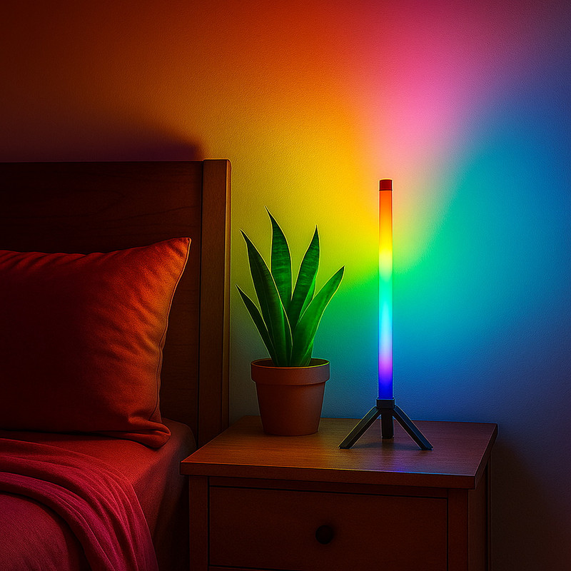 آباژور رومیزی آی لِد مدل پیکسل بلوتوثی کد BT-Rainbow-Pro1 بسته 2 عددی