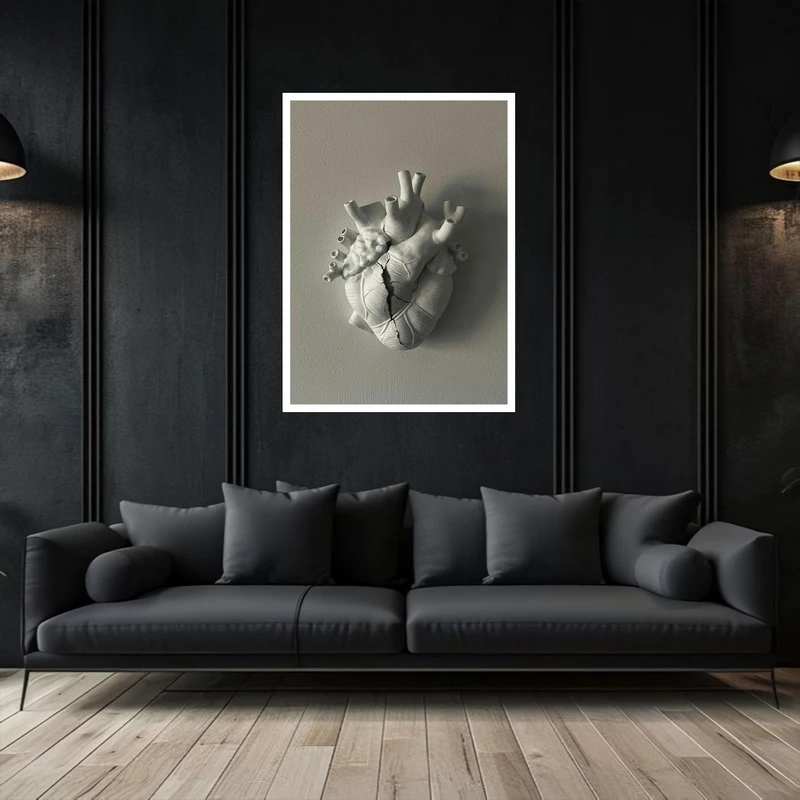 تابلو بکلیت طرح دکوری هنری و مدرن قلب مدل W-bu5385