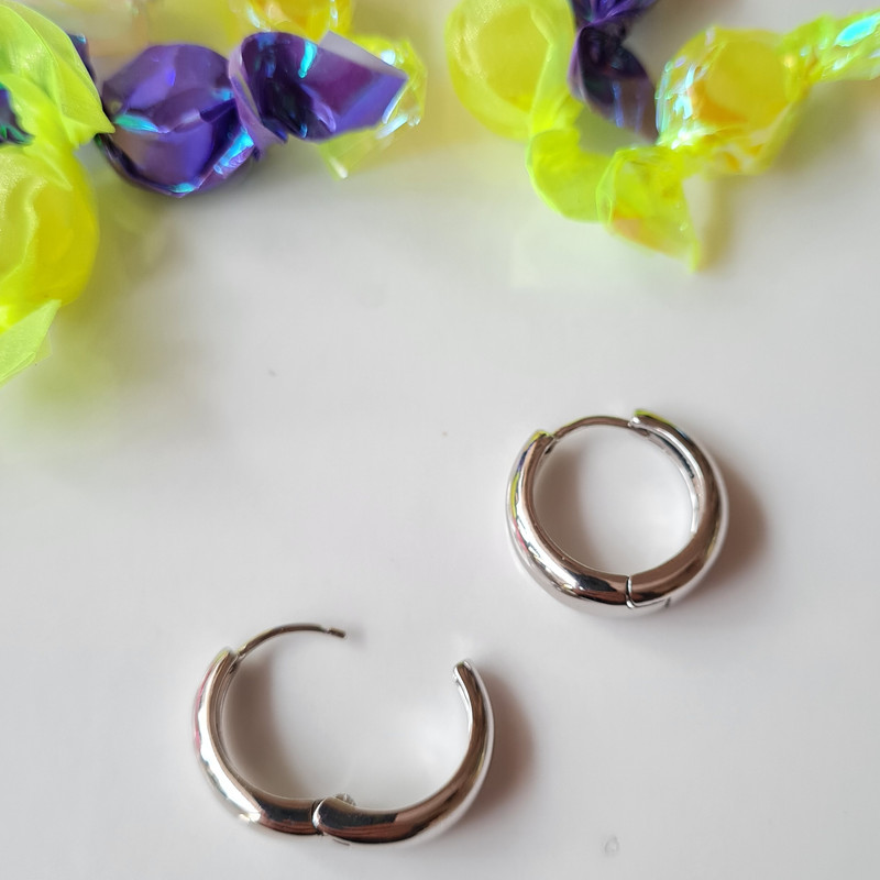 گوشواره زنانه ژوپینگ مدل حلقه ای پهن