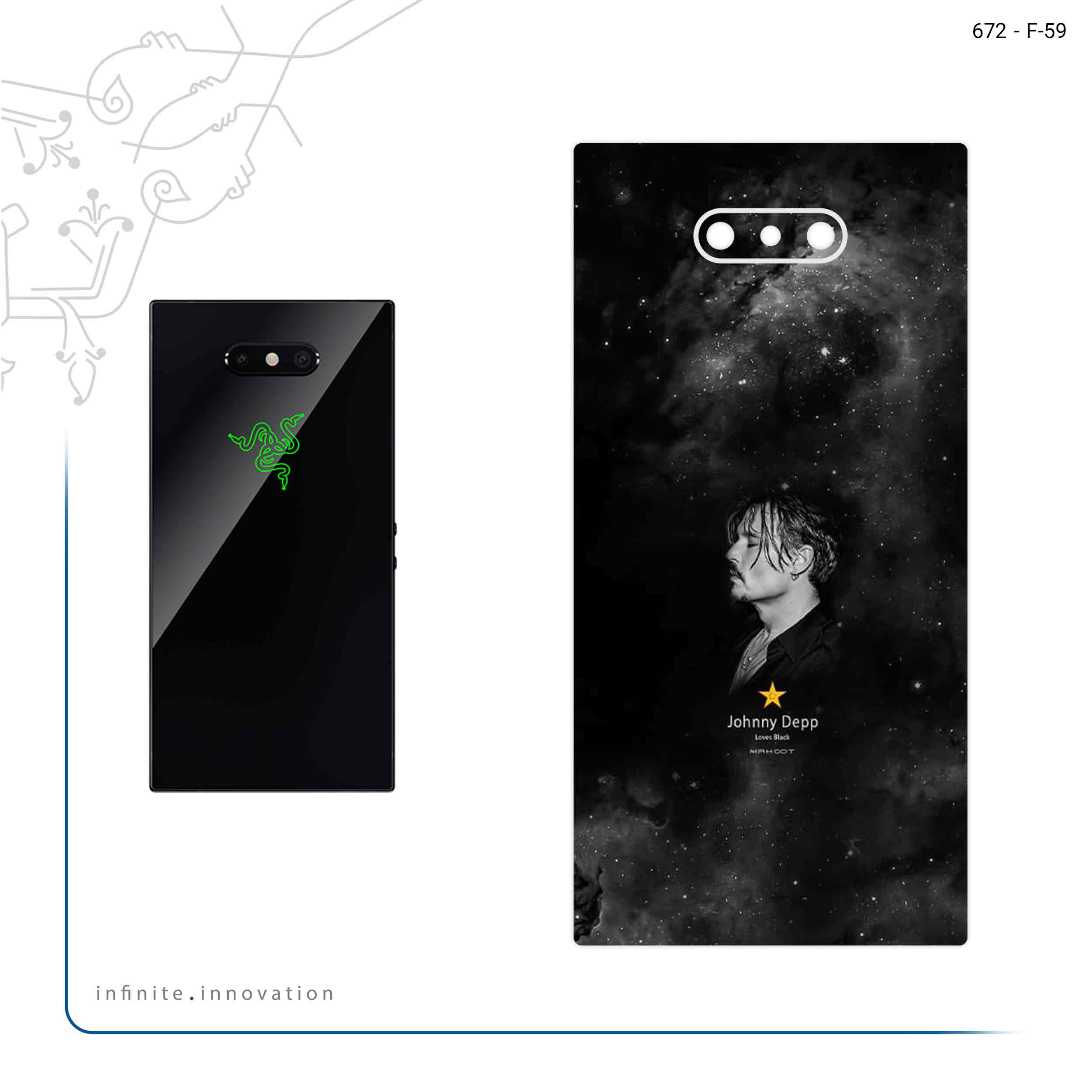 برچسب پوششی ماهوت مدل Johnny Depp مناسب برای گوشی موبایل ریزر Phone 2