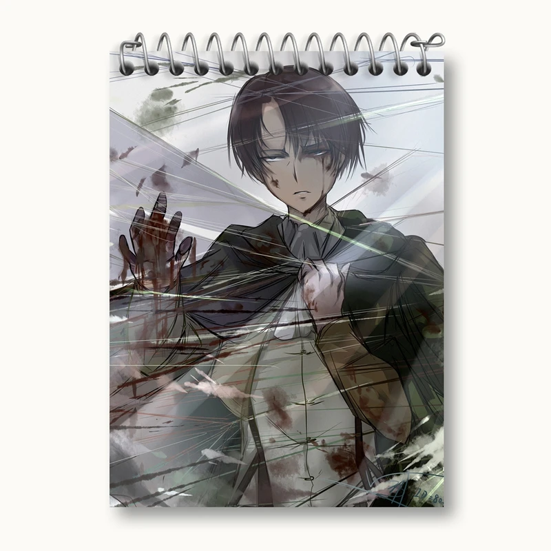 دفتر یادداشت 50 برگ خندالو مدل لیوای انیمه اتک آن تایتان Attack on Titan کد 18619